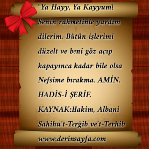 Senin rahmetinle yardım dilerim. Bütün işlerimi düzelt ve beni göz açıp kapayınca kadar bile olsa Nefsime bırakma