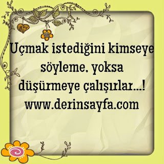 Uçmak istediğini kimseye söyleme, yoksa düşürmeye çalışırlar…!